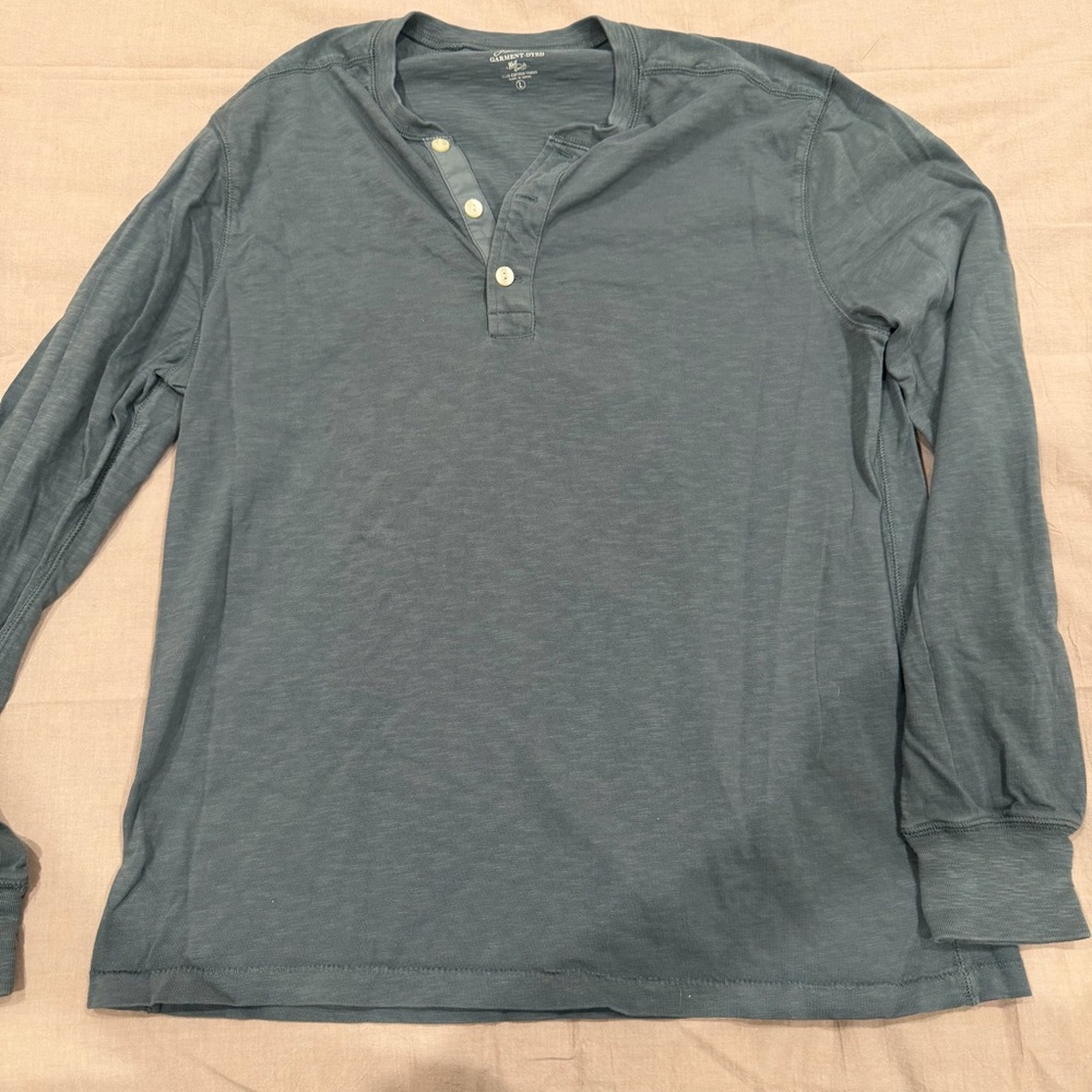 J. Crew Slate Long Sleeve Henley Shirt